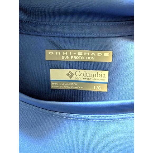 Columbia PFG Hoodie Men's L Blue Fishing Shirt Long Sleeves Omni-Shade Athletic - Picture 6 of 8